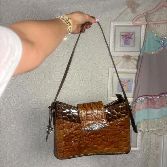 Handbags - vintage‎ leather brown western shoulder bag purse